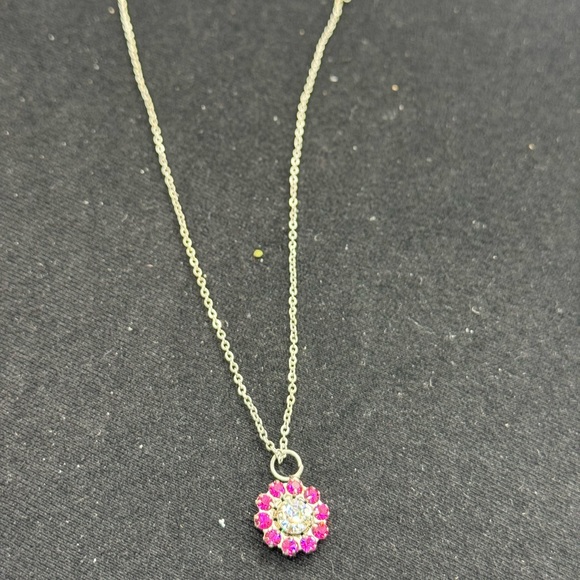 Crystal Flower Necklace made with Swarovski Crystals - Picture 8 of 13